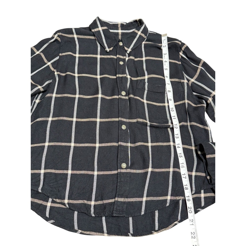 Rails Hunter Black Sand Birch Plaid Button Down Shirt Women's Small 100% Rayon - Picture 6 of 8